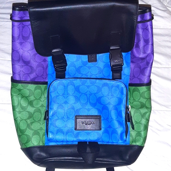 Coach Track Backpack in Signature Colorblock #C9837 - Picture 9 of 15